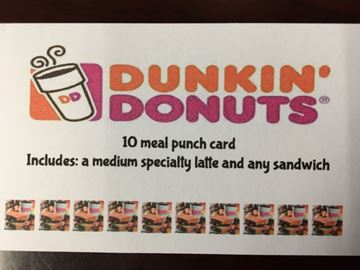 Dunkin Donuts- 10 meal punch card