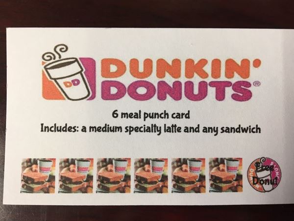 Picture of Dunkin Donuts-6 meal punch card