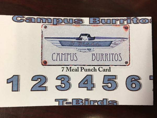 Picture of T-Birds 7 Meal Punch Card