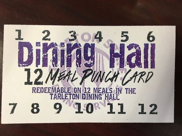 Picture of Dining Hall 12 Meal Punch Card